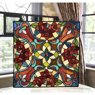 Buy 20  Tiffany Style Stained Glass Victorian Floral Pleasure Hanging Window Panel • 139.82£