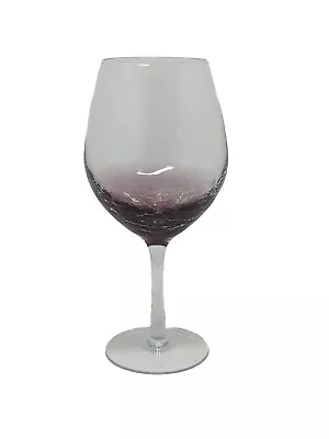 Buy Pier 1 Purple Amethyst Crackle Glass Red Wine Hand Blown 8 5/8  Tall 18oz • 30.31£