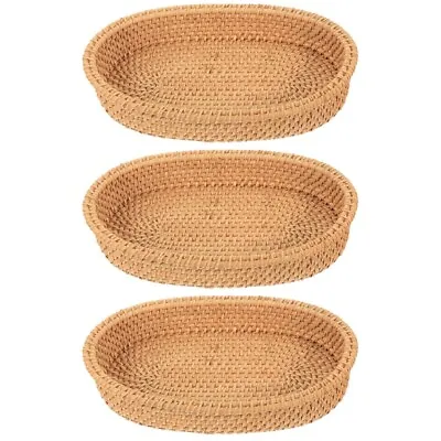 Buy  3 Count Decorative Bowl Woven Fruit Basket Cutlery Storage Bling Bedroom • 34.98£