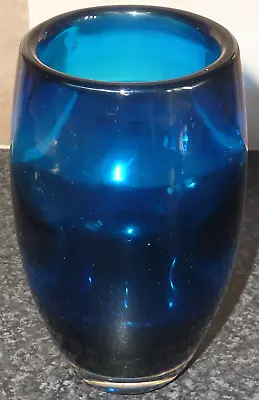 Buy Vintage Whitefriars Blown Soda Glass Vase 6  High Deep Blue Geoffrey Baxter Vgc • 34.99£
