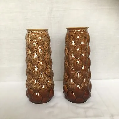 Buy Mid-century New Devon England Studio Pottery Cobblestone Pair Of Vases • 28£