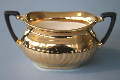 Buy Vintage Crown Devon Fieldings Gold Lustre Sugar Bowl 'Georgian' Pattern • 9.99£