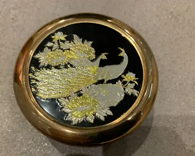 Buy The Art Of Chockin 24kt Gold Trinket Box Peacock Rare Black • 7.50£