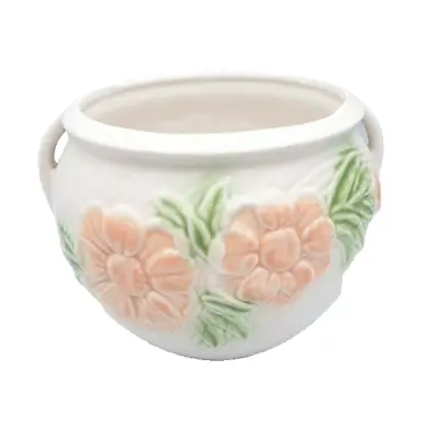 Buy Vintage Park Rose Pottery Planter Pink White Green Floral Bridlington England • 13£