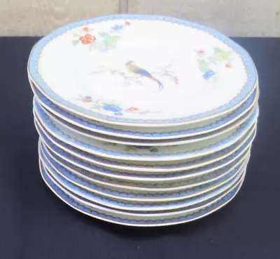 Buy ELEVEN Limoges Theodore Haviland Paradise PORCELAIN BLUE BREAD AND BUTTER PLATES • 171.94£