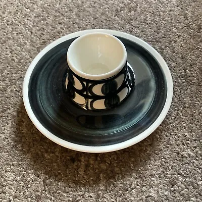 Buy Black Patterned Jersey Pottery Egg Cup Rare • 15£