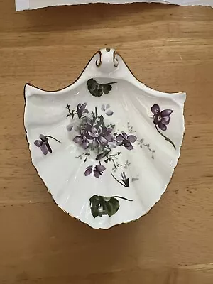 Buy Spode Victorian Violets Design Bone China Shell Shaped Trinket Dish • 3£