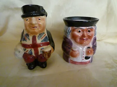 Buy Vintage Shorter And Son Staffordshire Hand Painted  Toby Jugs X 2 • 10£