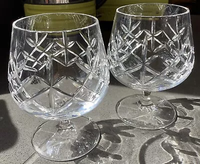 Buy Two Small Cut Glass Crystal Brandy Glasses - Pre-Owned • 4£