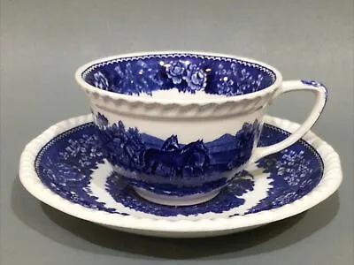 Buy Blue & White China Adams Ironstone “ English Scenic “ Cup & Saucer • 7.95£