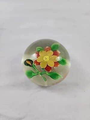 Buy Antique Vintage Red Yellow Clematis Paperweight 2.5  Anemone • 38.38£