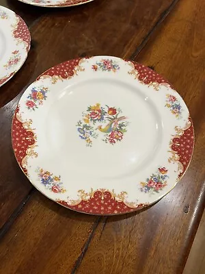 Buy Paragon Rockingham Red Floral Bone China Dinner Plate 26.5cm 10.5 Inch (x2) • 30£