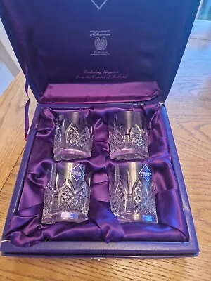 Buy Set Of 4 Edinburgh Crystal Millennium Collection Whiskey Tumbler Cut Glasses • 19.99£