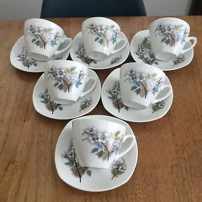 Buy Midwinter Orchard Blossom Fashion Shape Stylecraft Set Of 6 Tea Cups And Saucers • 28£