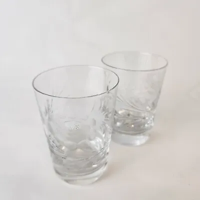 Buy Crystal Cut Glass - Small Tumblers - Set Of 2 - Free P&P - Wedding Vintage Pair • 13.47£