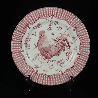 Buy QUEEN'S 10.75  Ceramic ROOSTER RED Toile Pattern Dinner Plate Gingham Tassel • 23.70£