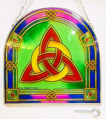 Buy Stained Glass Suncatcher Window Hanging Decoration NewVintage Celtic Trinityknot • 19.95£