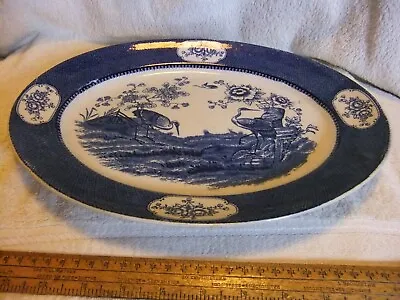 Buy Yang-tse Newport, Deans Burslem Blue & White Oval Meat Platter. 13 1/2  • 10£