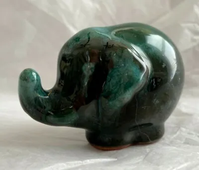 Buy Blue Mountain Pottery ~ Canada ~ Elephant Figurine ~ Green Glaze ~ Mint Cond. • 14.41£