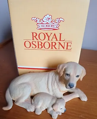 Buy Royal Osborne Golden Labrador With Puppy. Hand Painted Porcelain • 12£