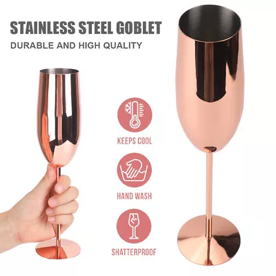 Buy Champagne Glasses Flutes Prosecco Flutes Stainless Steel Christmas Xmas Gift New • 7.89£