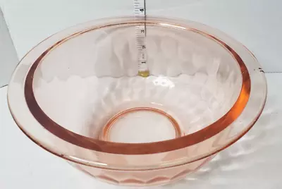 Buy Pink Depression Glass Ribbed Mixing Bowl Rolled Edge Vintage 9  With Flaw • 9.40£
