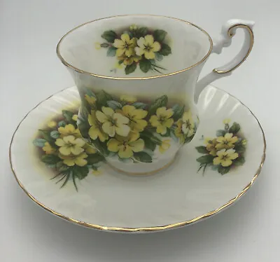 Buy Queens Rosina Fine Bone China Tea Cup Saucer Violets And Primrose • 18.22£