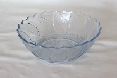 Buy Art Deco Blue Glass 'Roses & Leaf' Bowl By Bagley • 10.99£