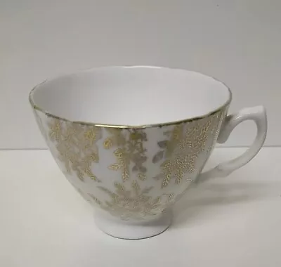 Buy Vintage Royal Vale Bone China Cup White & Gold Filigree • 2.49£