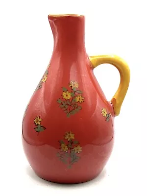Buy Rommel Nueva Saparna Artisan Jug Vase W/Handle  Red Yellow 6”T • 6.62£