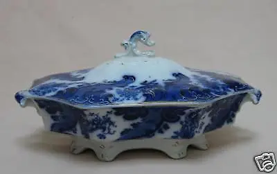 Buy Grindley  Argyle  (flow Blue) Footed TUREEN. • 150£