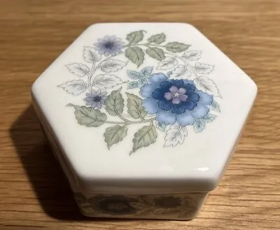 Buy WEDGWOOD Bone China Clementine Hexagonal Trinket Box Blue White Floral 1.5 X3.5” • 6.99£