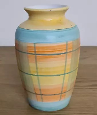 Buy Vintage Faria And Bento Pottery Hand Painted Vase -Check Design Made In Portugal • 2.99£