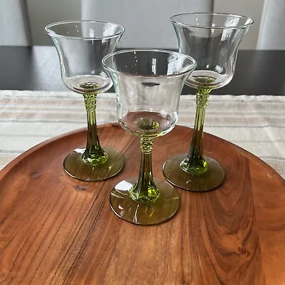 Buy Glass And Vintage Green Candle Holders, Various Sizes - Set Of 3 • 10.44£