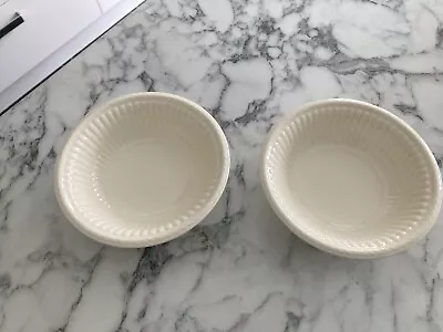 Buy 2 Wedgwood Queen's Ware Edme Plain Cream 16cm/6.25  Dessert/Cereal Bowls Perfect • 19.50£