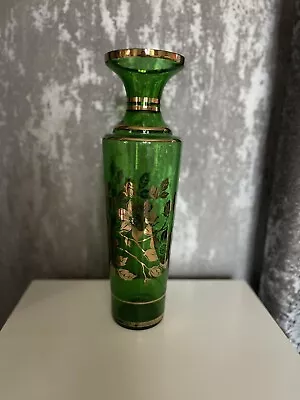 Buy Bohemian Green Glass Vase • 32£