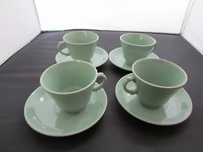 Buy 4x Woods Ware Beryl Cups & Saucers  Green - Very Good Condition Condition • 18£
