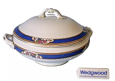 Buy Vintage Wedgwood Astor Imperial Porcelain White Blue Trim Tureen With Cover • 25£