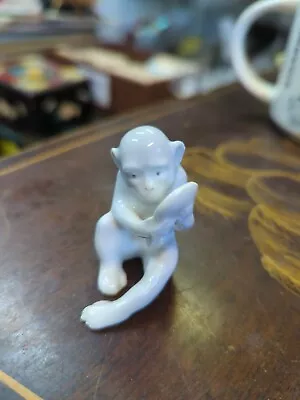 Buy Vintage Lomonosov USSR Monkey With Mirror Figurine Figure Animal Porcelain  • 28.49£