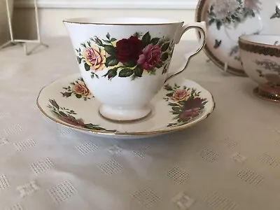 Buy Vintage Royal Vale Fine Bone China Cup & Saucer Made In England ‘Country Garden’ • 4.99£