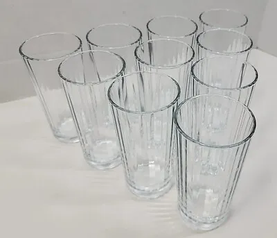 Buy 10 Pasabahce Clear Cut Crystal Illusion Optic Vertical Lines Drinking Glasses • 39.05£