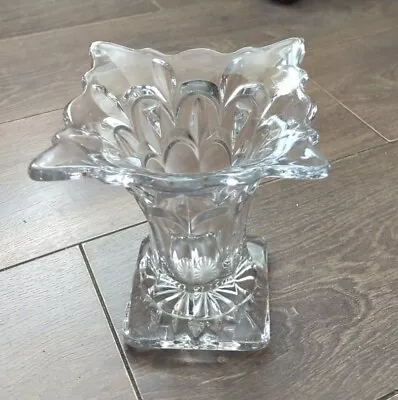 Buy Vintage 1930s Art Deco Bagley Square Clear Glass Flower Vase Salisbury VGC • 24.99£