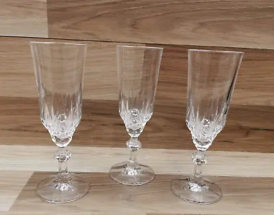 Buy 3 X  Lead Crystal Champagne Flutes Glasses Prosecco Cava • 12.99£