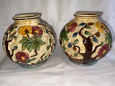 Buy Pair H J Wood Indian Tree Staffordshire Hand Painted 574 Vases • 18£