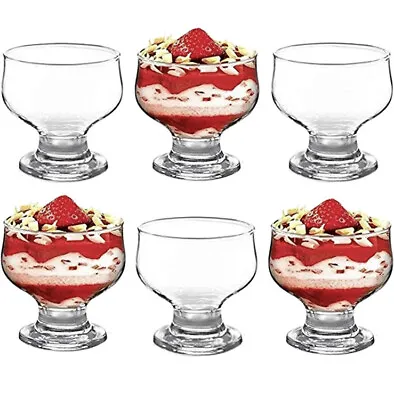 Buy Set Of 6 High Quality Glass Dessert Bowls To Show Off Your Sweet Desserts • 6£