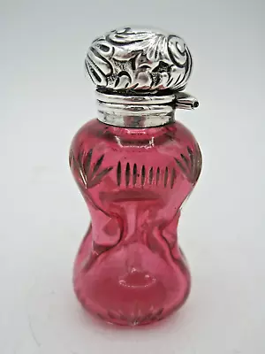 Buy Antique Cranberry Glass Scent Bottle. Silver Topped By Levi & Salaman. B'hm 1897 • 68£