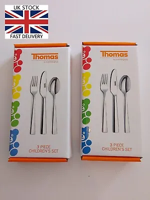 Buy Two Sets Of Children’s Cutlery 3pc By Thomas Utensils Stainless Steel • 7.95£