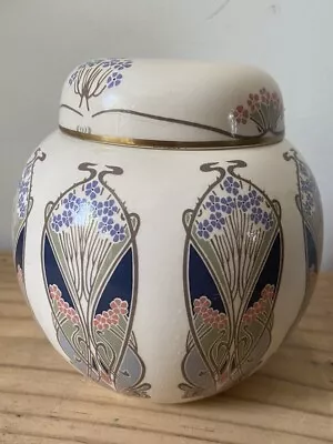 Buy Art Nouveau Design Pottery Vase Ginger Jar & Lid Mason For Liberty Of London • 60£