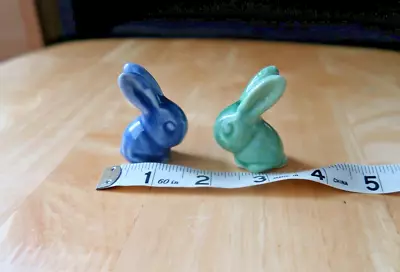 Buy DENBY POTTERY 2 SIZE 0 BUNNY RABBITS.  One Green And One Blue • 25£
