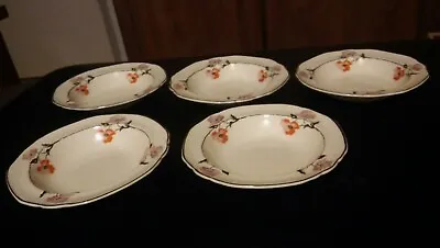 Buy W H Grindley Windsor Ivory 1930's Floral Bowls X 5. 6.5  Dia. All Good Condition • 30£